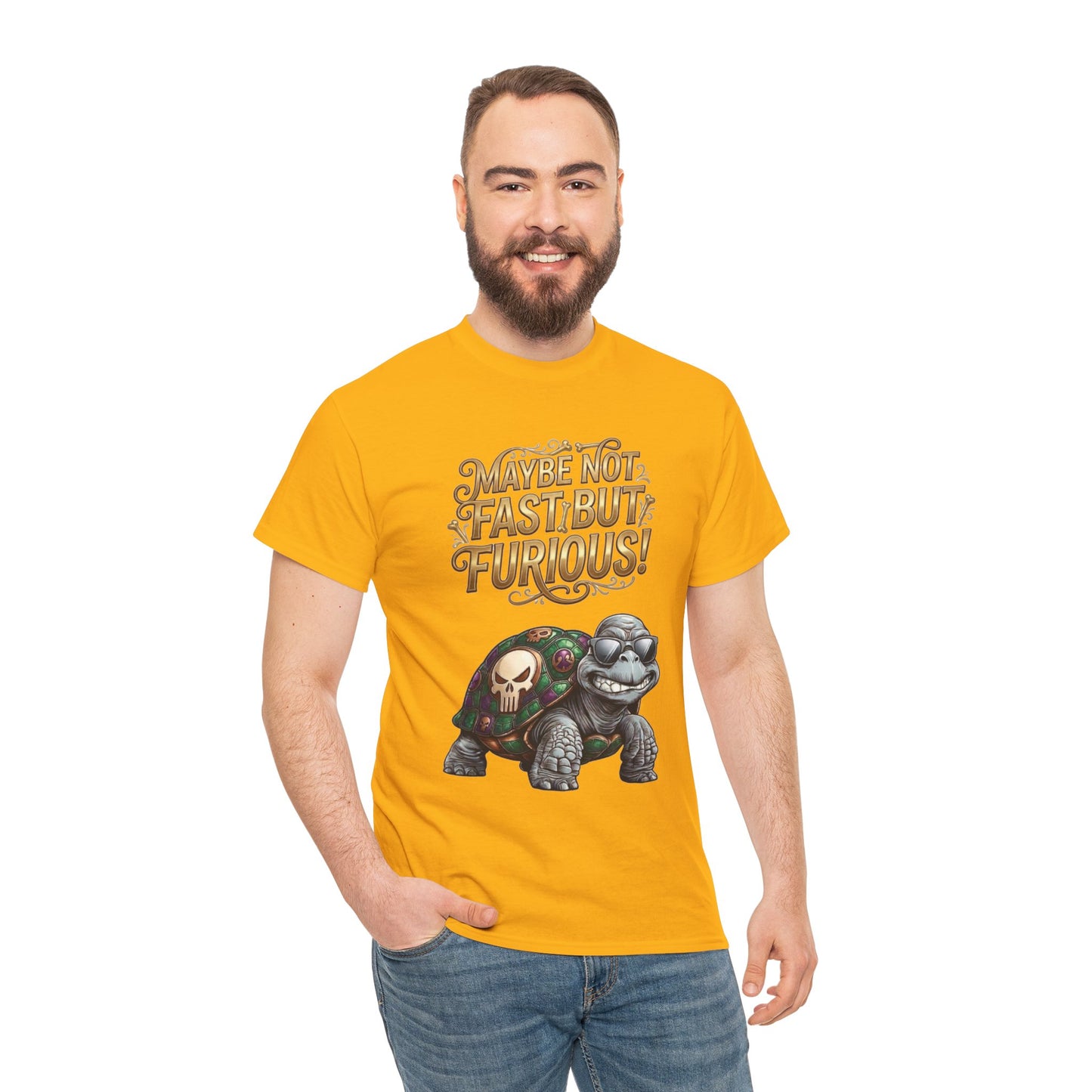 T-Shirt — "Maybe Not Fast but Furious!" Turtle Graphic Tee
