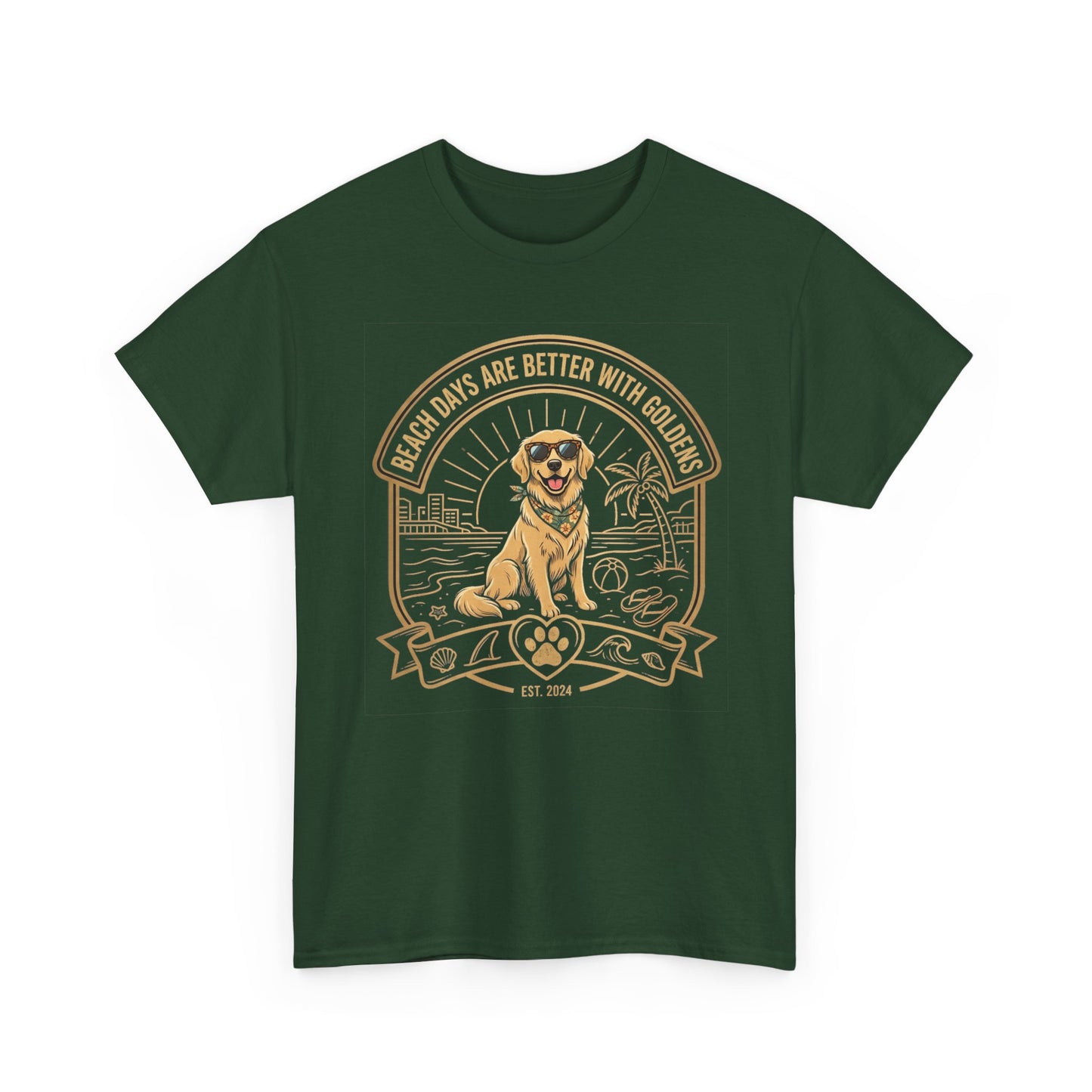 Golden Retriever Beach T-Shirt | Beach Days Are Better With Golden Graphic Tee