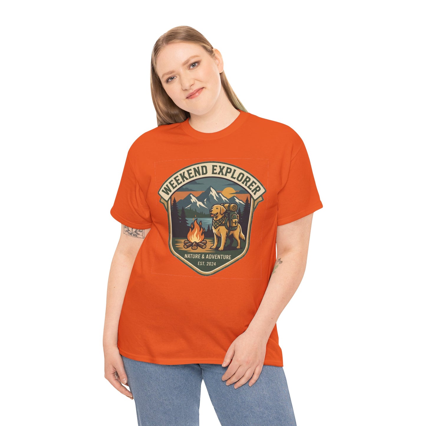 Golden Retriever Weekend Explorer T-Shirt Outdoor Camping Mountain Graphic Tee