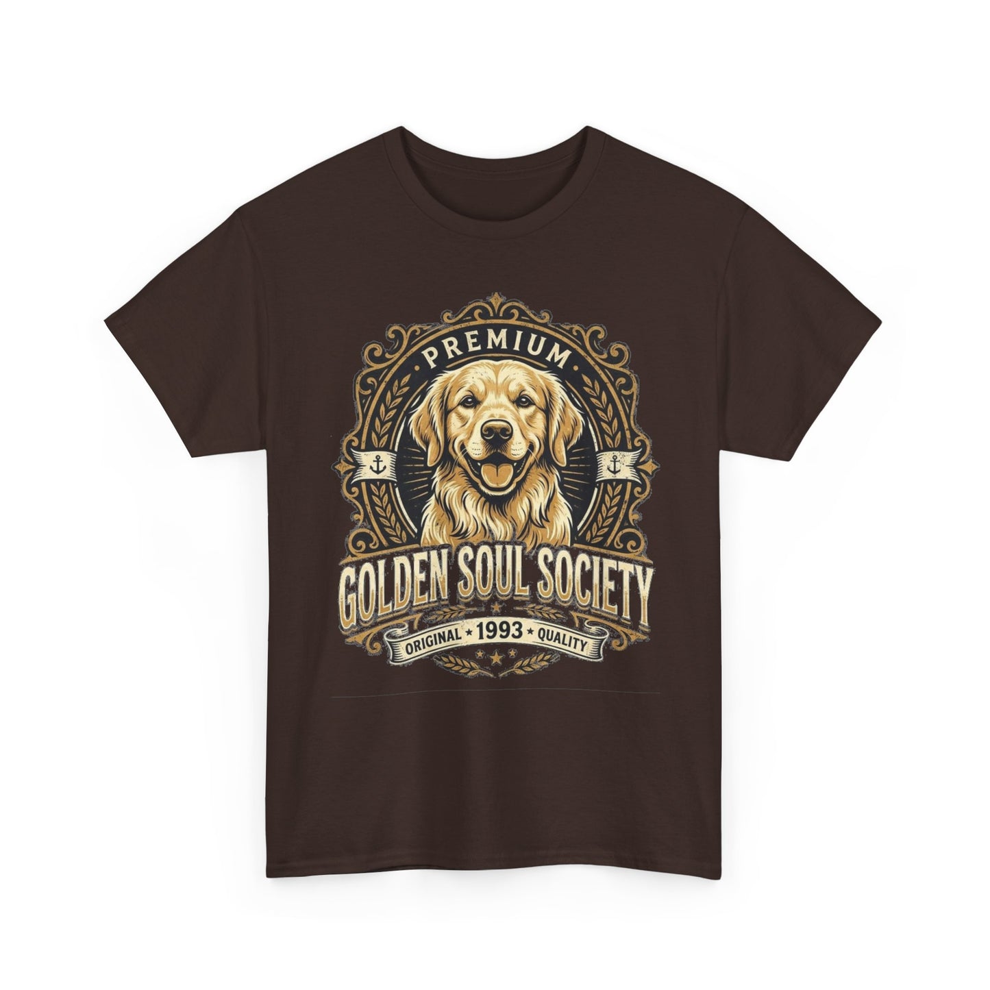 "Golden Soul Society" Golden Retriever T-Shirt | Vintage Create Golden Retriever Dog Lover Graphic Tee