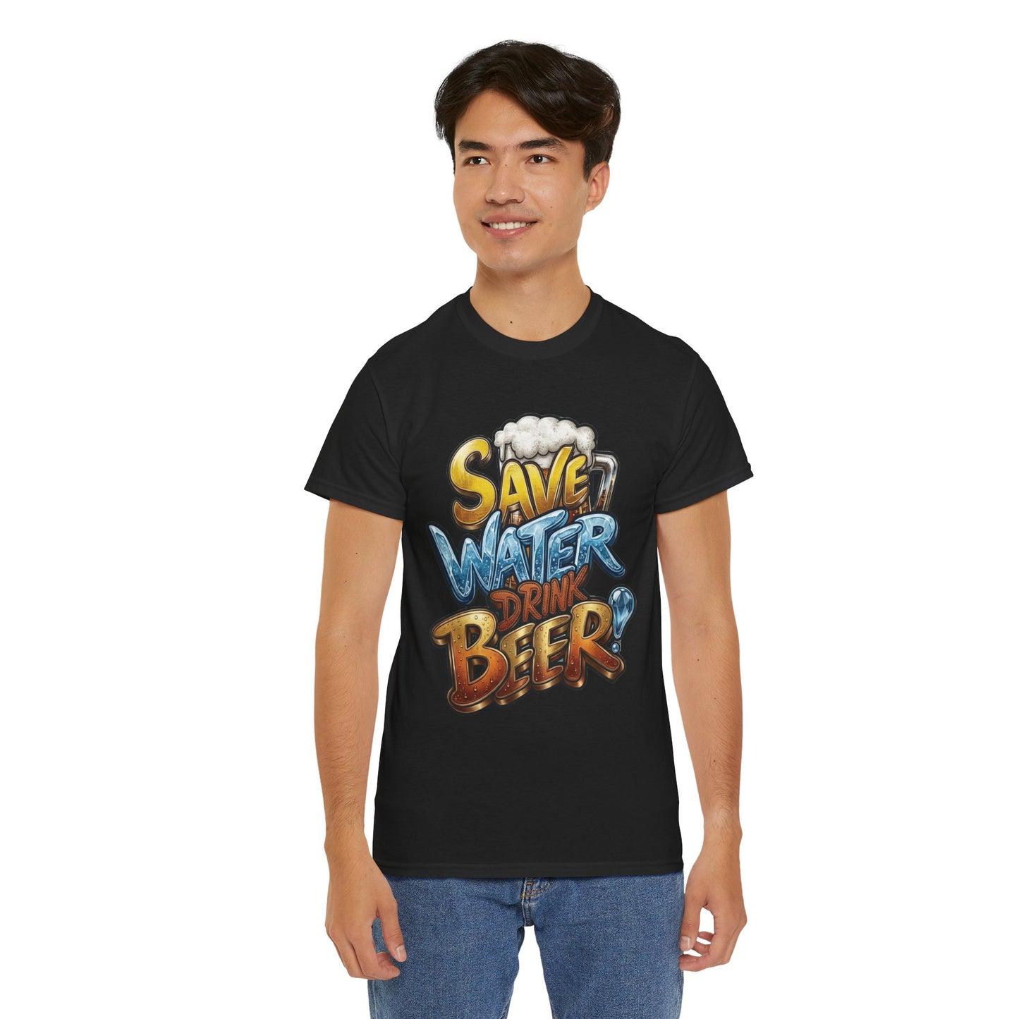 "Save Water , Drink Beer" Graphic Tee