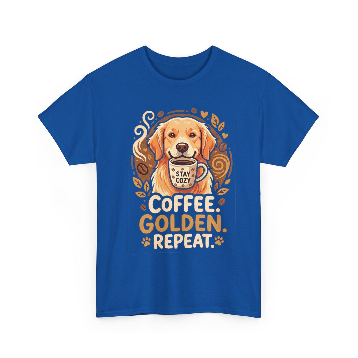 Golden Retriever Coffee Tee Shirt | Coffee Golden Repeat Dog Lover Graphic Tee