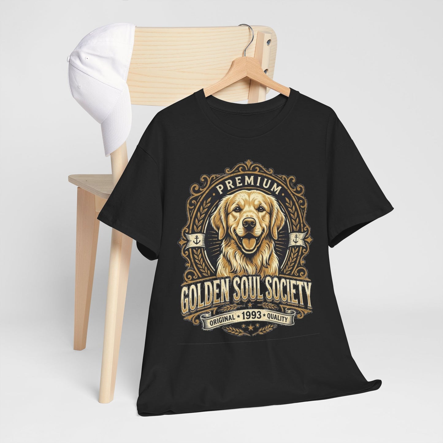 "Golden Soul Society" Golden Retriever T-Shirt | Vintage Create Golden Retriever Dog Lover Graphic Tee