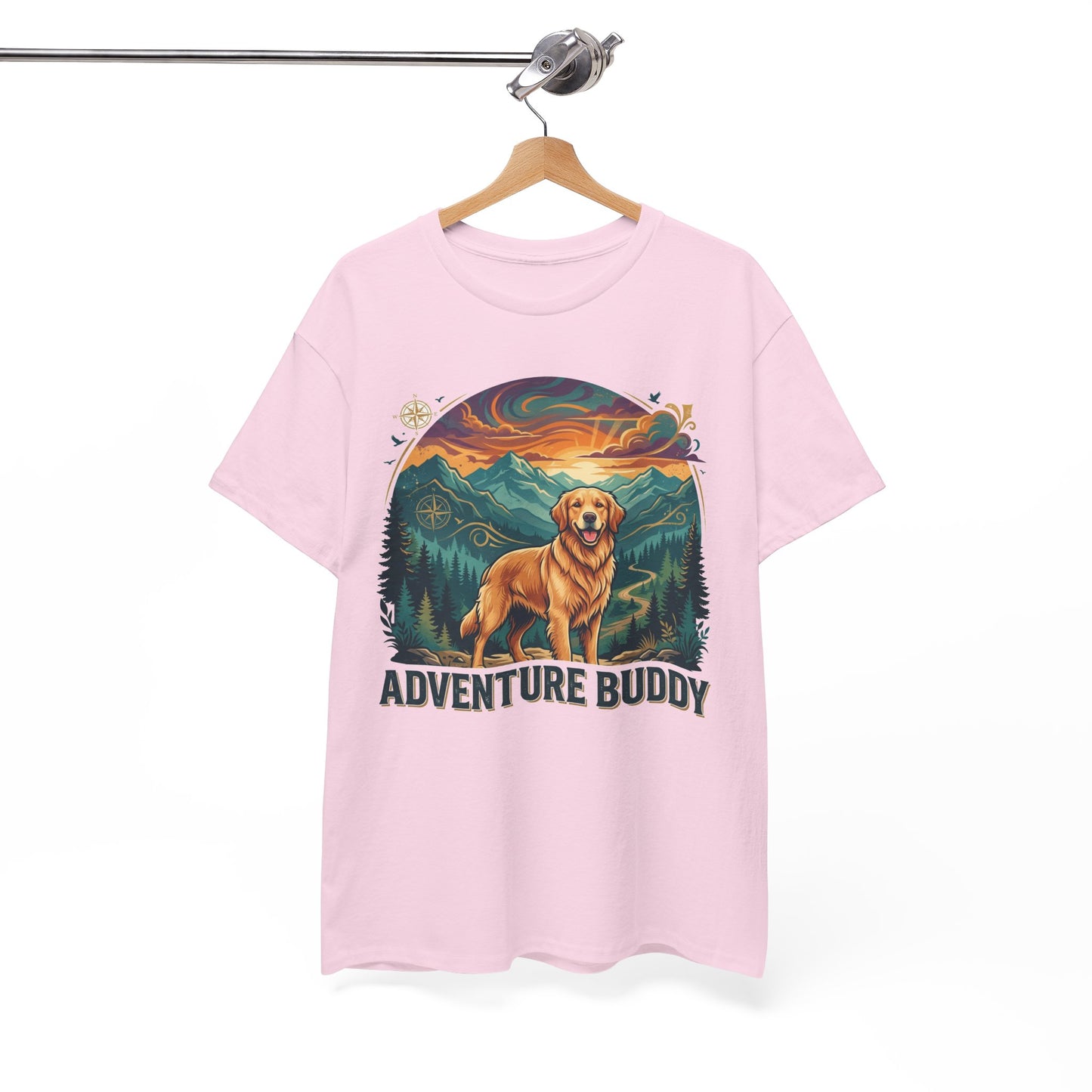 Golden Retriever Adventure Buddy Printed Graphic T-Shirt