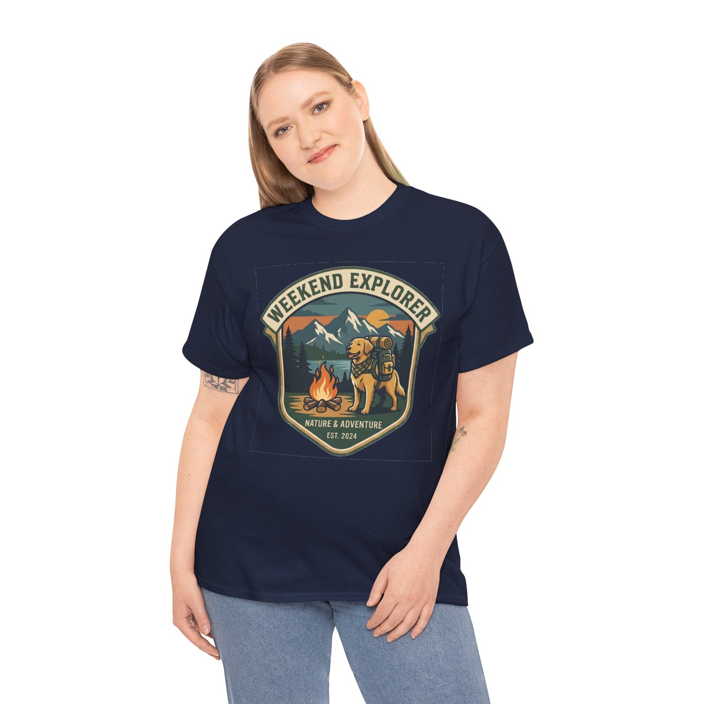Golden Retriever Weekend Explorer T-Shirt Outdoor Camping Mountain Graphic Tee