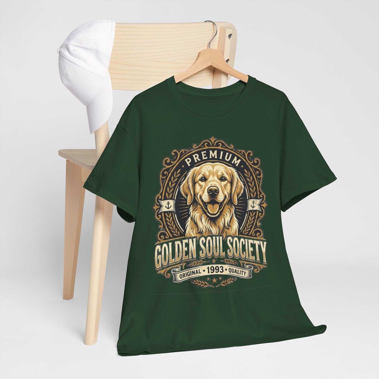 "Golden Soul Society" Golden Retriever T-Shirt | Vintage Create Golden Retriever Dog Lover Graphic Tee
