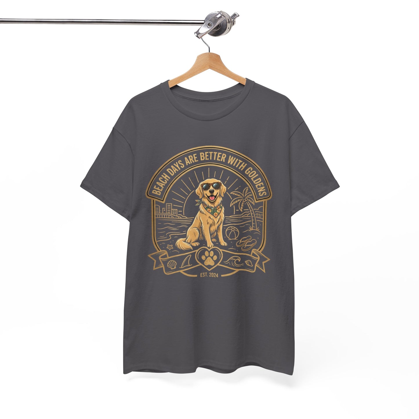 Golden Retriever Beach T-Shirt | Beach Days Are Better With Golden Graphic Tee