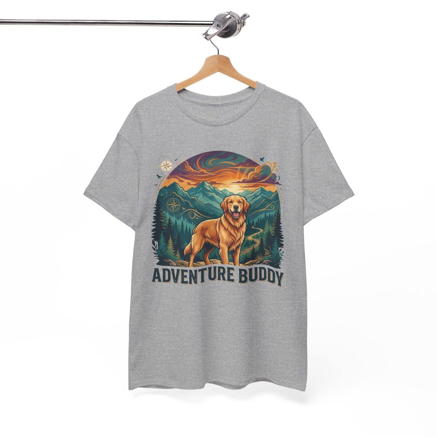 Golden Retriever Adventure Buddy Printed Graphic T-Shirt