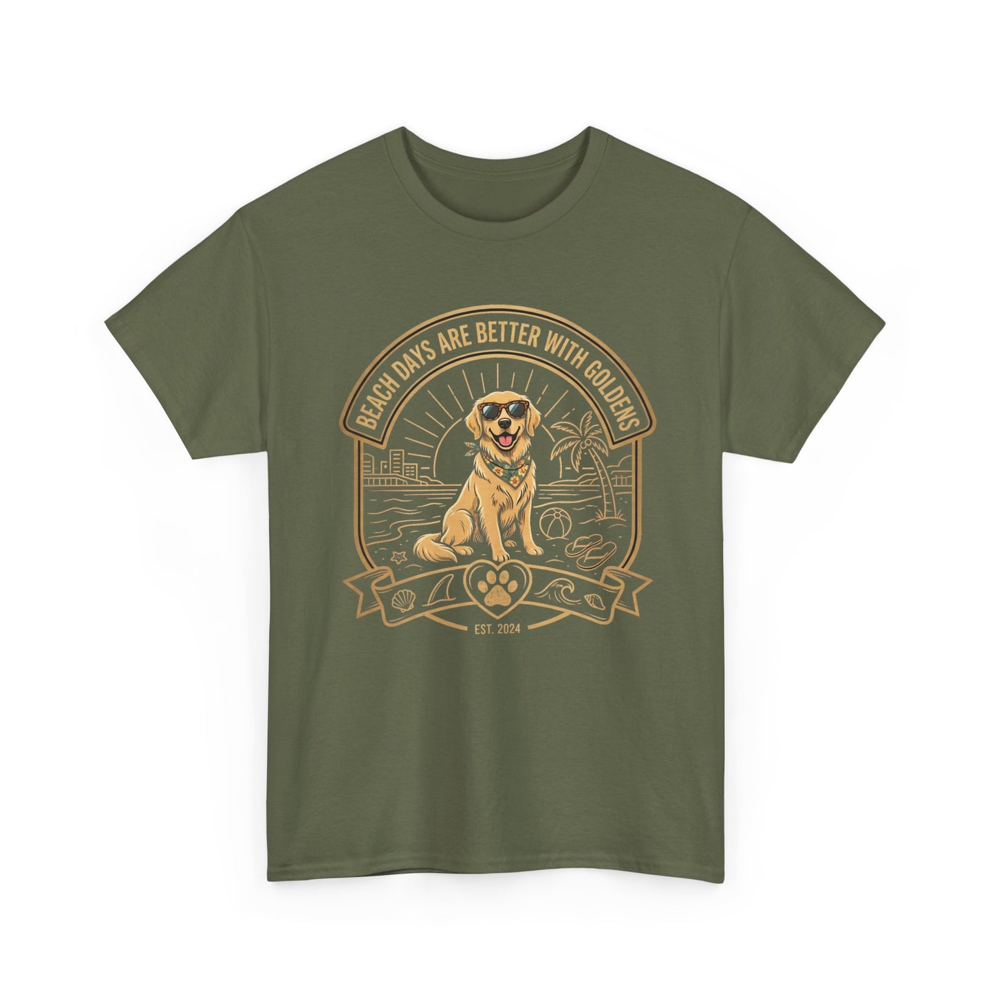 Golden Retriever Beach T-Shirt | Beach Days Are Better With Golden Graphic Tee
