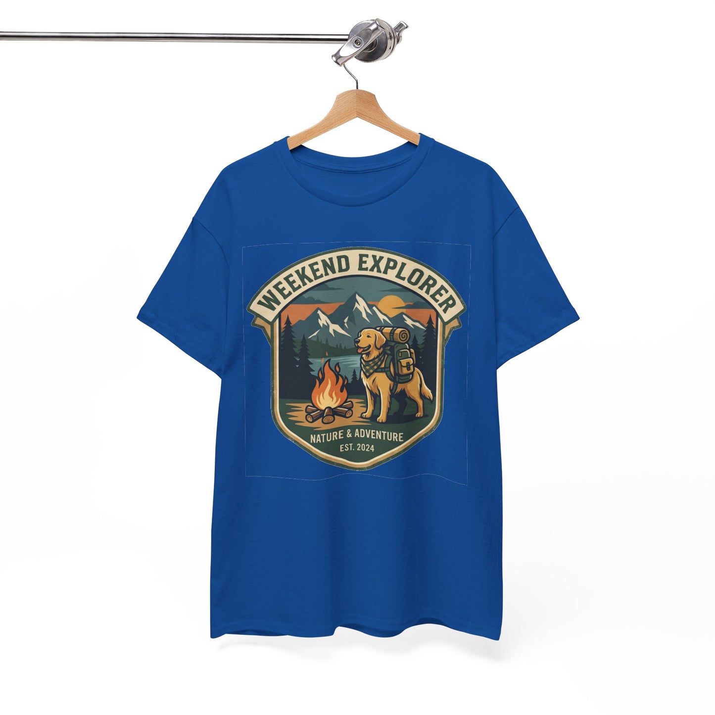 Golden Retriever Weekend Explorer T-Shirt Outdoor Camping Mountain Graphic Tee