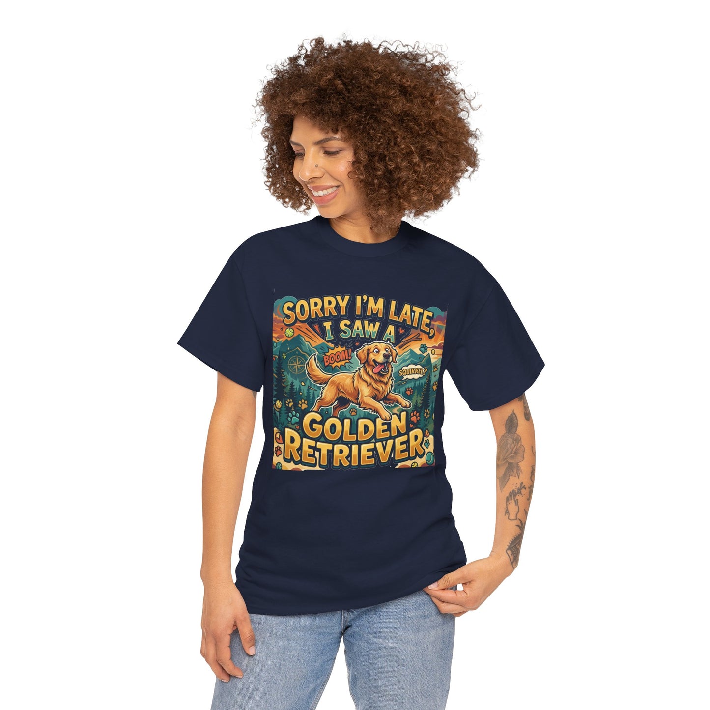 Sorry I’m Late I Saw a Golden Retriever Graphic T-Shirt