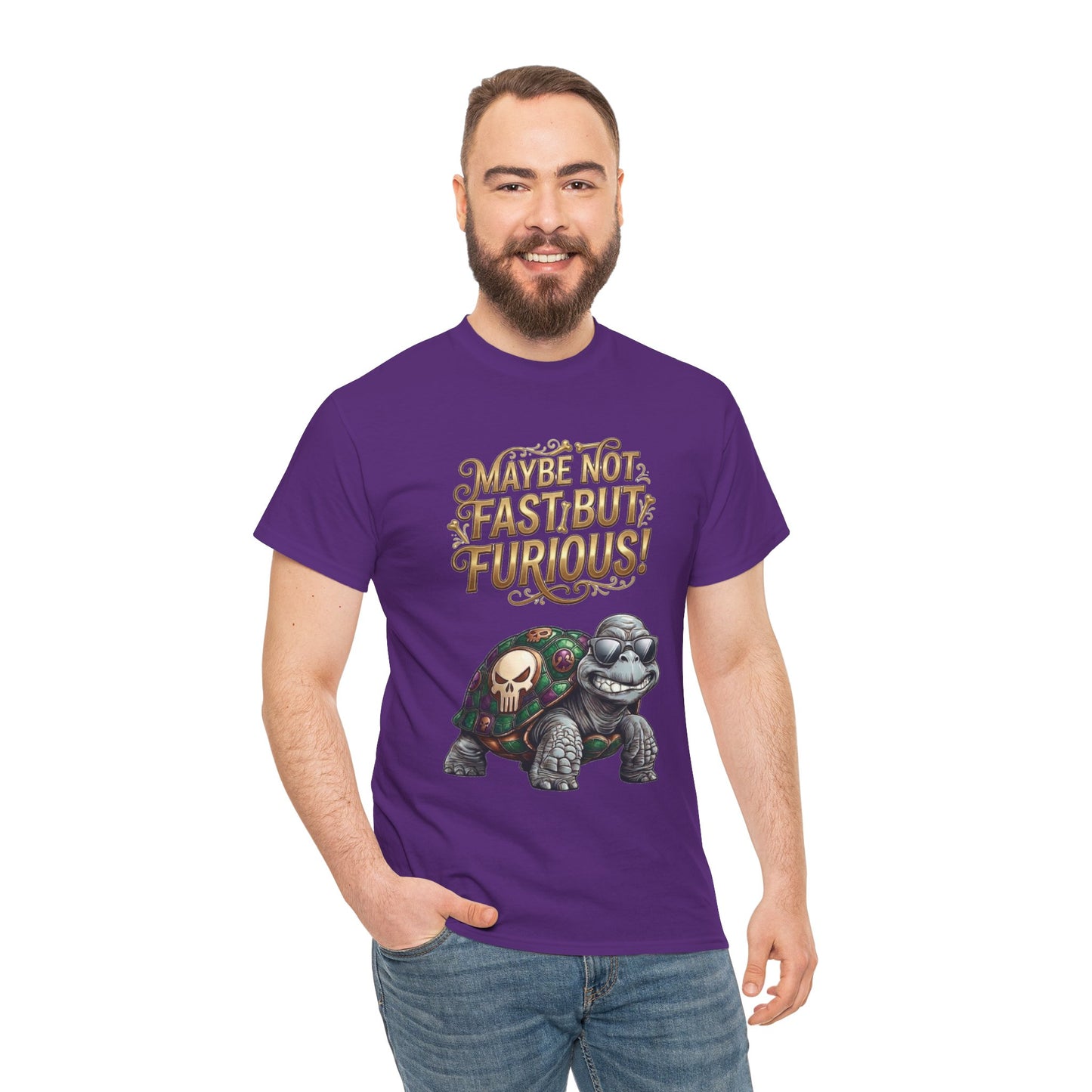 T-Shirt — "Maybe Not Fast but Furious!" Turtle Graphic Tee