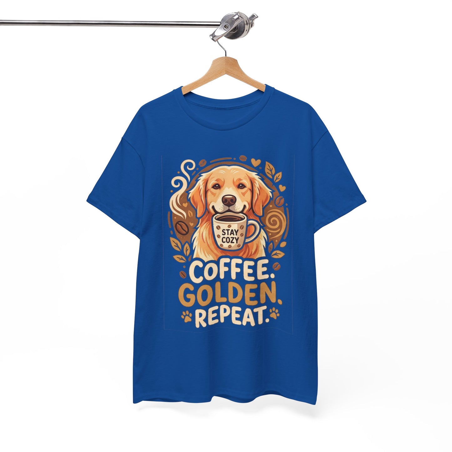 Golden Retriever Coffee Tee Shirt | Coffee Golden Repeat Dog Lover Graphic Tee